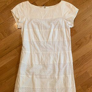Maggy London White linen eyelet Dress Sz 4